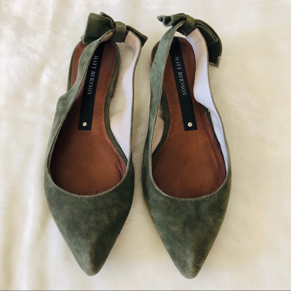 {Matt Bernson} Pointy Flats with Bow Embellishment